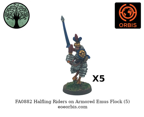 FA0882 - Armored Halfling Emu Riders - Army Pack (5)