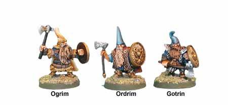 FA0966 - Black Mountain Dwarves, Ogrim, Ordrim, & Gotrin. (3)